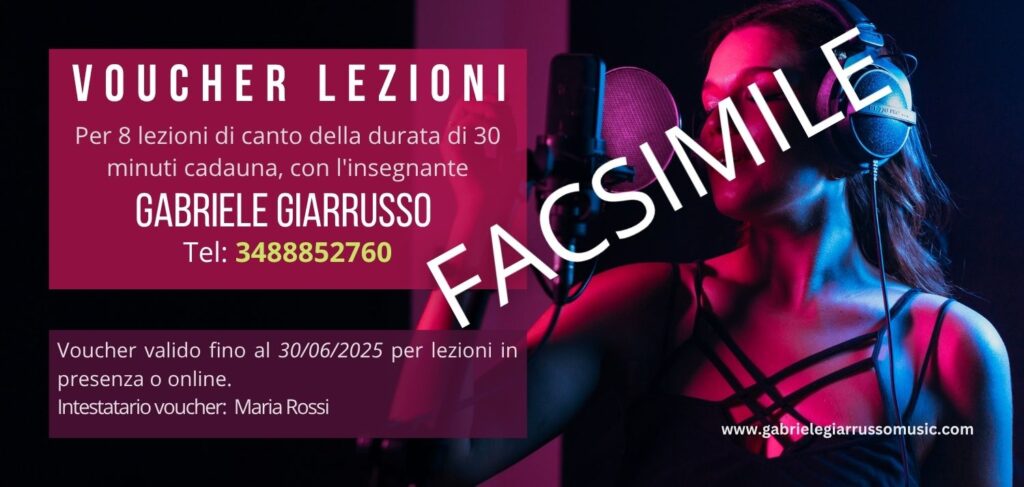 voucher regalo lezioni canto
